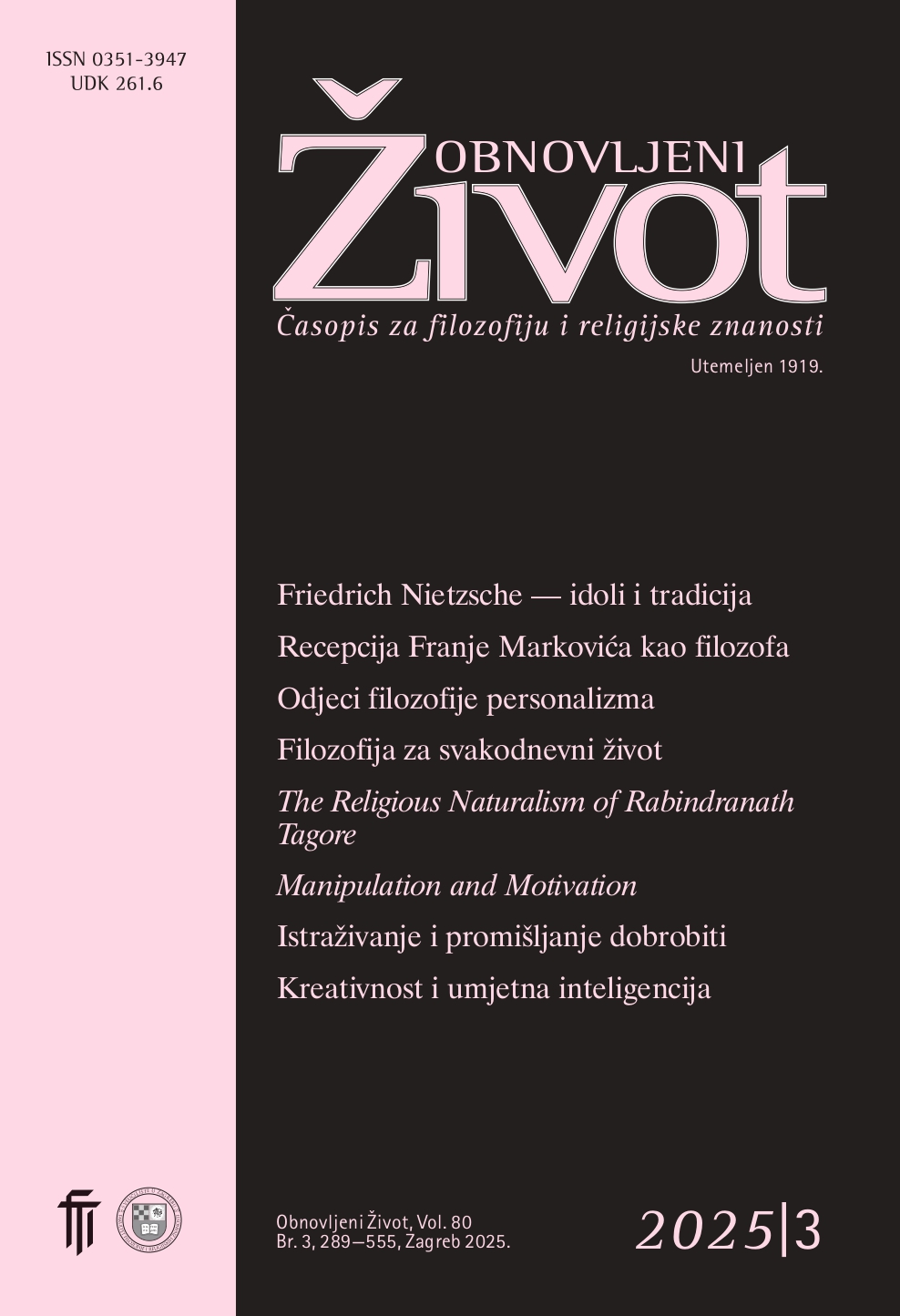 Pogledaj Svezak 80 Br. 3 (2025): Obnovljeni Život, 2025, 80(3), 289-416