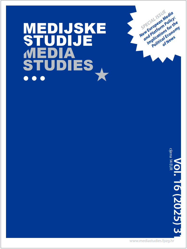Pogledaj Svezak 16 Br. 31 (2025): SPECIAL ISSUE: New European Media and Platform Policy: Implications for the Political Economy of News + GENERAL SECTION