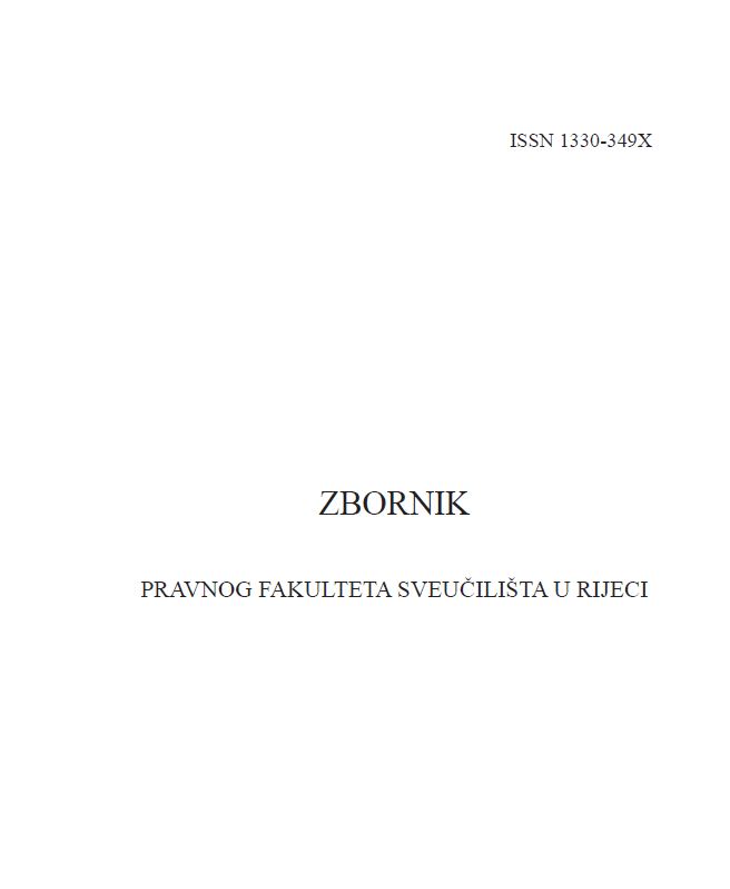 View Vol. 38 No. 1 (2017): Collected papers of the Law Faculty of the University of Rijeka