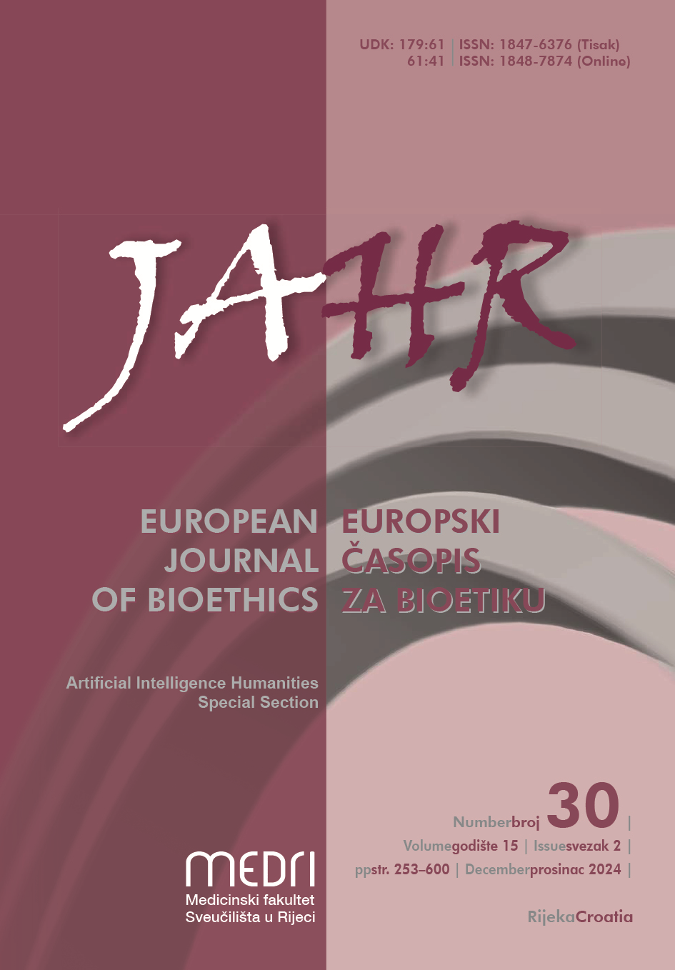 					View Vol. 15 No. 2 (2024): Jahr – European Journal of Bioethics
				